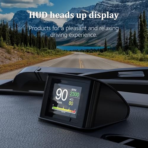 AZIJYV P10 obd2 Gauge Display Car Speedometer OBD2 Heads up Display for Cars with RPM, Water Temperature, Voltage, Fuel Consumption, Smart OBD2 Diagnostic Tool, Speed Alert - Image 3