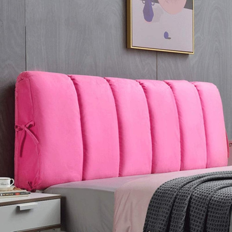 Light Luxury Bed Headboard Comfortable Corn Velvet Cotton Filling Cushion Large Backrest Anti-Collision Nordic Style Decoration Bed Head Dustproof Protector Slip Blue-120×50cm (Pink1 120×60cm) - Image 1