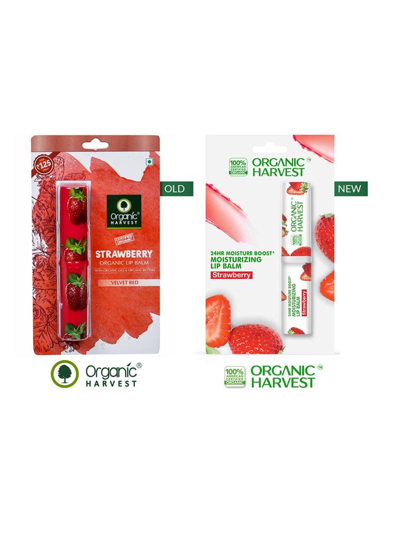 Organic Harvest - Organic Harvest Moisturizing Lip Balm: Strawberry | Lip Balm for Women & Men | 100% American Certified Organic | Sulphate & Paraben-free - 3g - Image 1