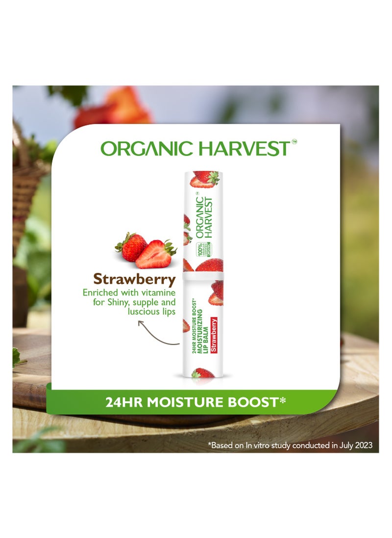 Organic Harvest - Organic Harvest Moisturizing Lip Balm: Strawberry | Lip Balm for Women & Men | 100% American Certified Organic | Sulphate & Paraben-free - 3g - Image 1