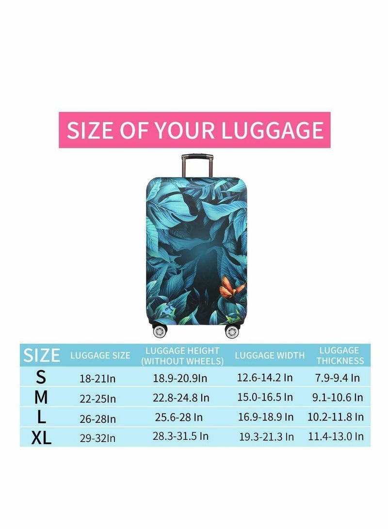 Y&D Luggage Cover, Water-Washable Suitcase Spandex Elastic Anti Scratch Protective Covers for 22-24 Inch Trolley Case Business Trip School Daily Usin (Rainforest) - Image 3