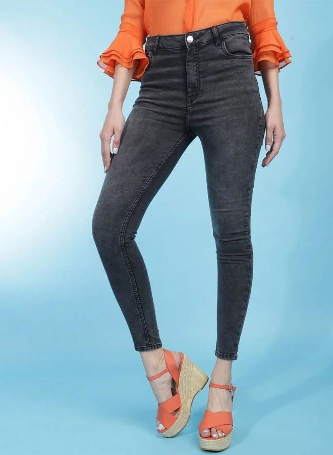 Women Skinny Fit Solid High Rise Denim Jegging