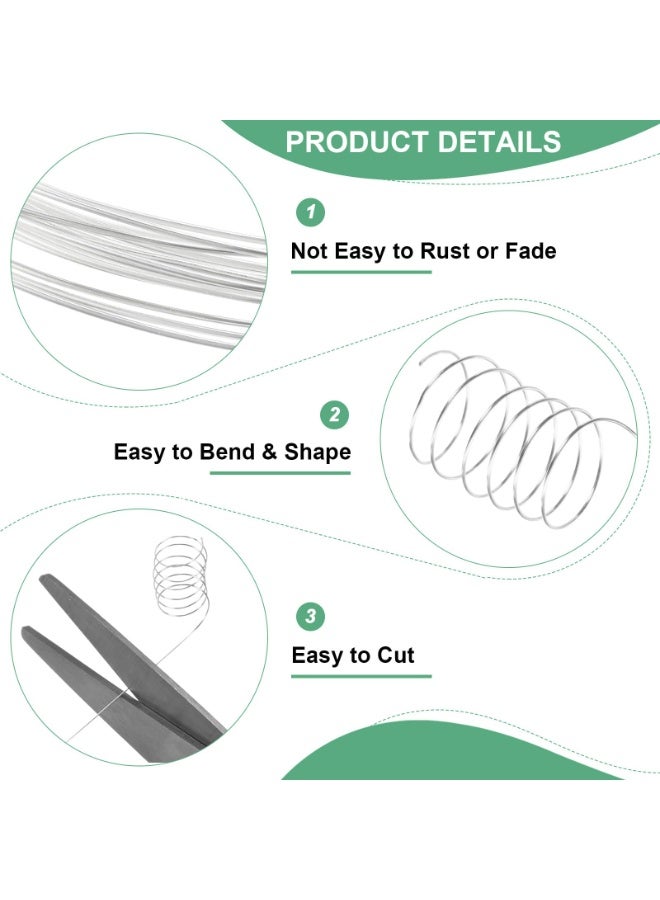 SUNSAR 0.3mm Jewelry Wire, 28 Gauge 328FT Craft Wire Copper Beading Wire for Jewelry Making/Planting/Weaving/DIY Crafting, Soft Metal Wires [100M, Silver] - Image 3