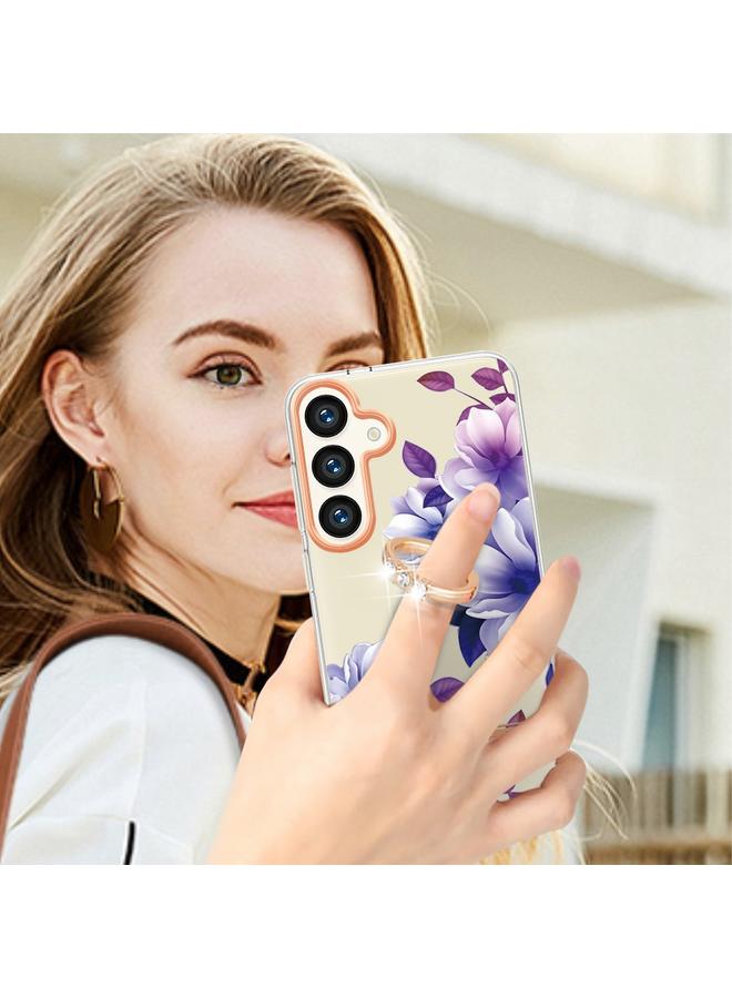 S-TOP Case For Samsung Galaxy S24 5G Flowers and Plants Series IMD TPU Phone Case with Ring Holder - Image 4