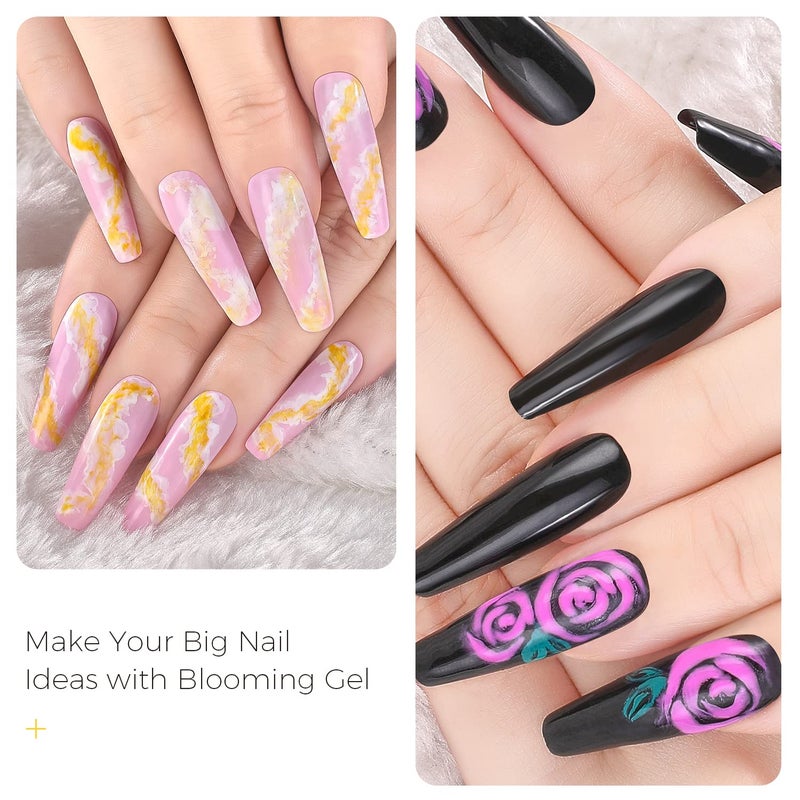 BURANO Nail Blooming Gel Clear 2 Bottles, Nail Art for Nails Clear Blooming Gel Nail Polish for Spreading Effect (clear, 0.5 oz) - Image 3