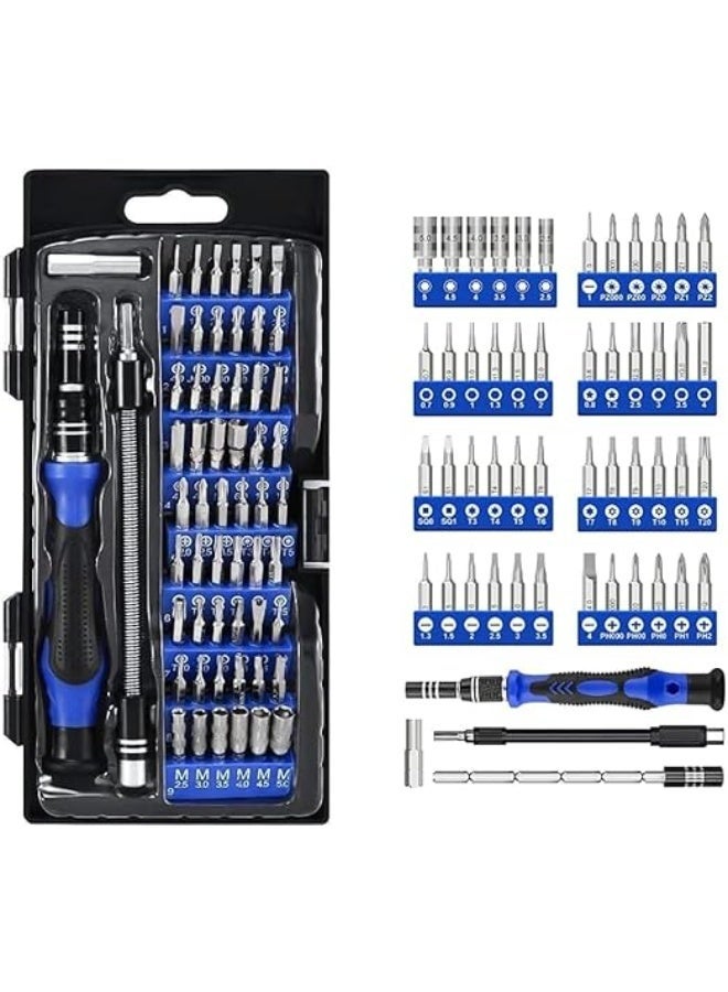 Cazadora CAZADORA 58-in-1 Magnetic Precision Driver Repair Tool Kit — Professional Blue Precision Screwdriver Set for Mobile Phones, Smartphones, Tablets, Laptops, PCs, Eyeglasses, Watches, Small Electronics, DIY Repairs & Electronics Technicians — Includes 58 Precision Bits (Phillips, Flat, Torx, Pentalobe, Tri-point, Hex, Triangle, Spanner), Magnetic Driver Handle, Extension Rod, Flexible Shaft, Precision Tweezers, Nylon Pry Tools, Suction Cup, SIM Ejector & Compact Organized Case — Durable Nickel-Plated Bits, Portable Travel Case, Anti-Slip Handle, Ideal for Home, Workshop, Office, Repair Shops, Gift for Technicians and Hobbyists in KSA - Image 1