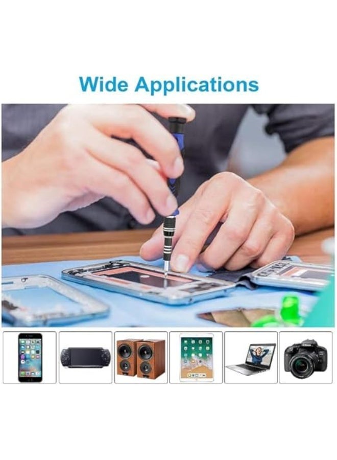 Cazadora CAZADORA 58-in-1 Magnetic Precision Driver Repair Tool Kit — Professional Blue Precision Screwdriver Set for Mobile Phones, Smartphones, Tablets, Laptops, PCs, Eyeglasses, Watches, Small Electronics, DIY Repairs & Electronics Technicians — Includes 58 Precision Bits (Phillips, Flat, Torx, Pentalobe, Tri-point, Hex, Triangle, Spanner), Magnetic Driver Handle, Extension Rod, Flexible Shaft, Precision Tweezers, Nylon Pry Tools, Suction Cup, SIM Ejector & Compact Organized Case — Durable Nickel-Plated Bits, Portable Travel Case, Anti-Slip Handle, Ideal for Home, Workshop, Office, Repair Shops, Gift for Technicians and Hobbyists in KSA - Image 3