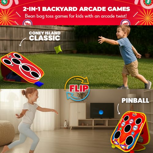 Swooc Games Backyard Arcade 2in1 Bean Bag Toss Game for Kids wCarry Bag 5Second Setup Storage Outside Toys for Toddlers Carnival Games for Kids Outdoor Toddler Activities - Image 5