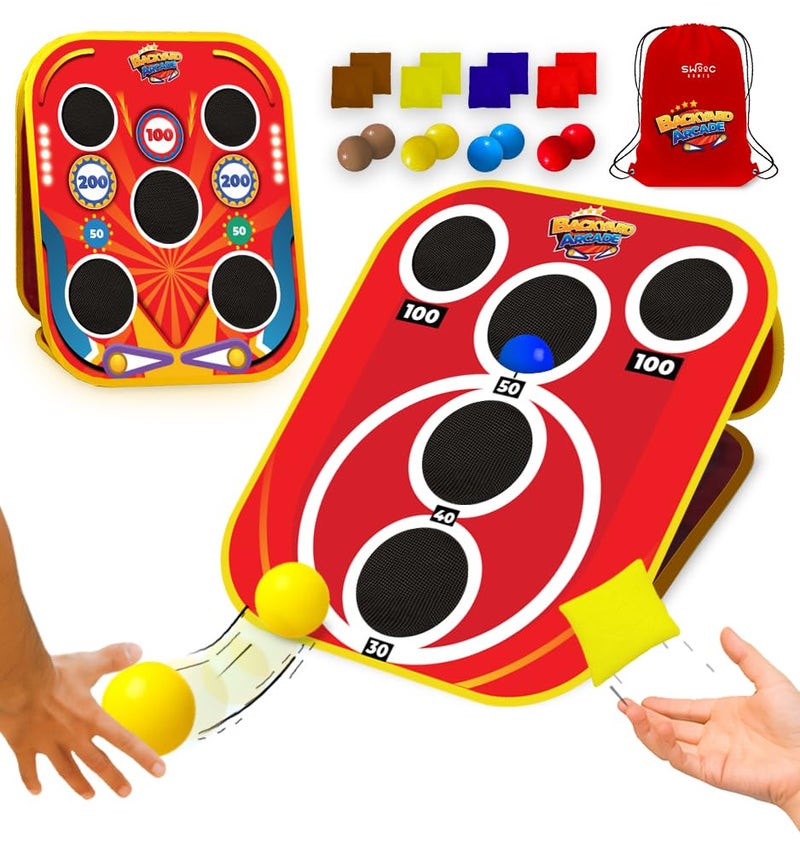 Swooc Games Backyard Arcade 2in1 Bean Bag Toss Game for Kids wCarry Bag 5Second Setup Storage Outside Toys for Toddlers Carnival Games for Kids Outdoor Toddler Activities - Image 2