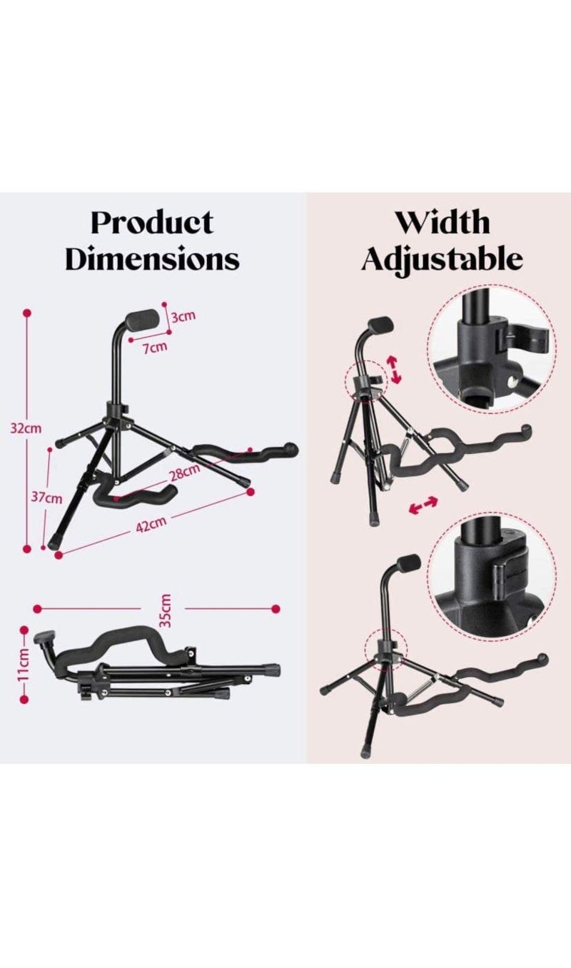 GF Universal Folding Tripod Stand for Acoustic Guitar, Electric Guitars, Ukulele, Violin, Banjo And Mandolin (NK51) - Image 4