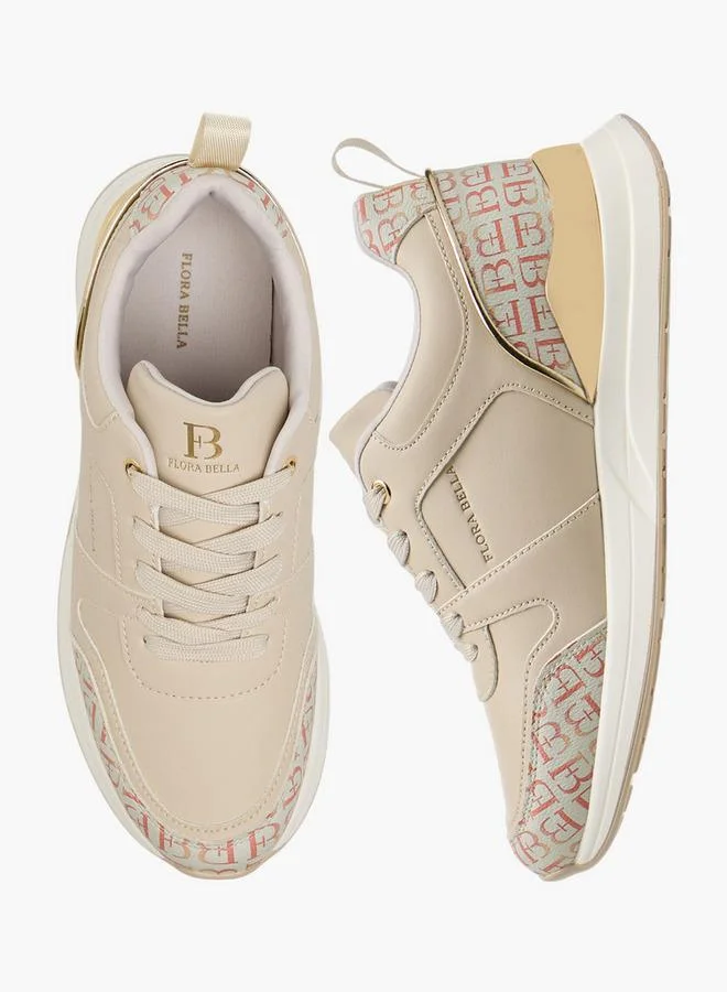 فلورا بيلا من شو إكسبرس سنيكرز نسائي بطبعة شعار مع إغلاق برباط