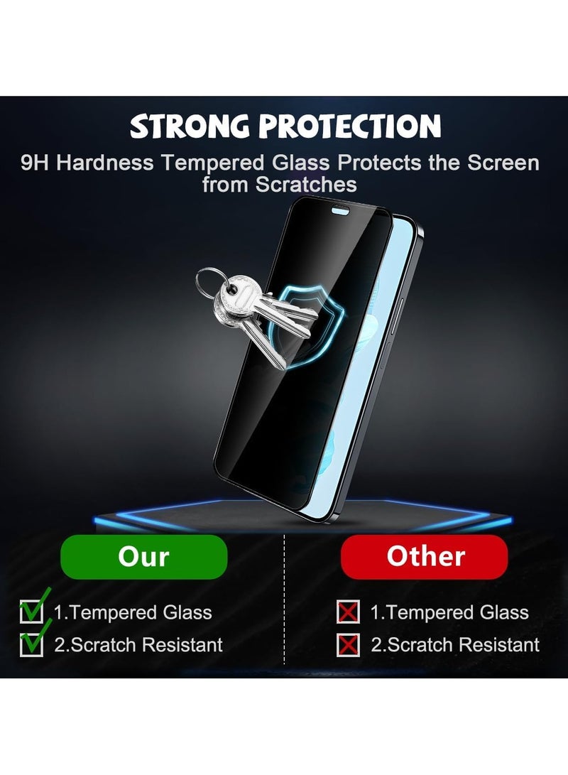 Privacy Screen Protector Compatible with Honor 200 Lite 5G, 【2+2 Pack】 Anti-Spy Tempered Glass and Camera Lens Protector (Not Glass), 9H Hardness Anti-Scratch No Bubbles - Image 3