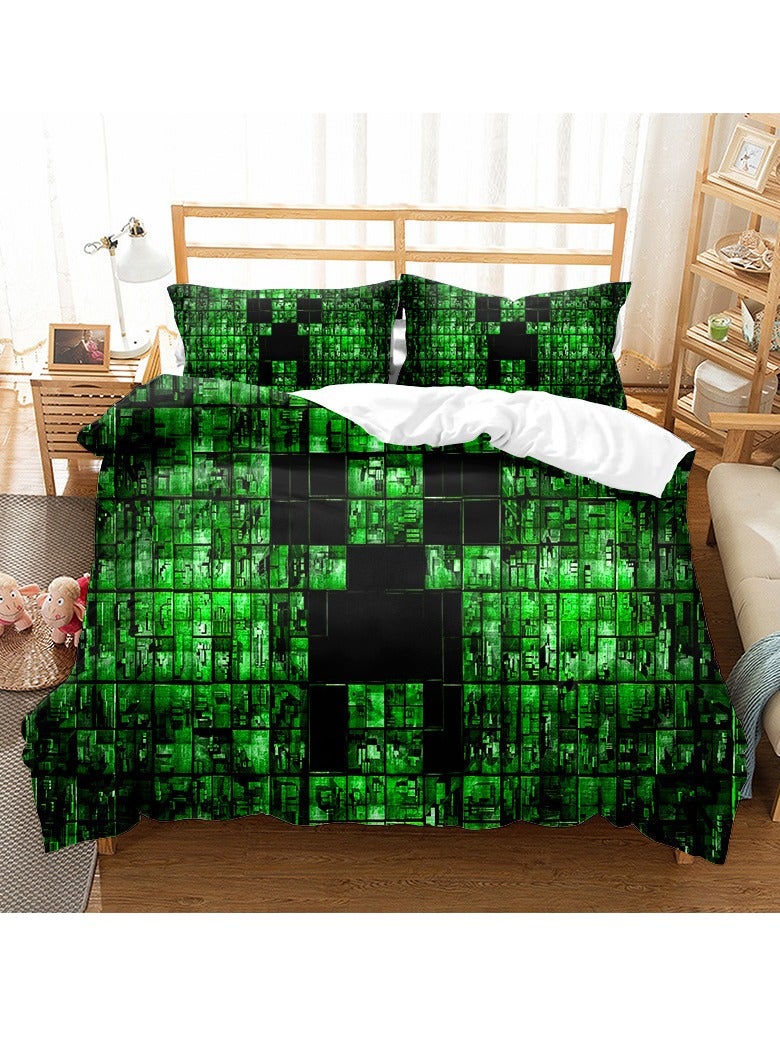 GUDOO 3 in 1 Allover Print Double Duvet Cover Set Includes 2 Pillowcases - Image 1