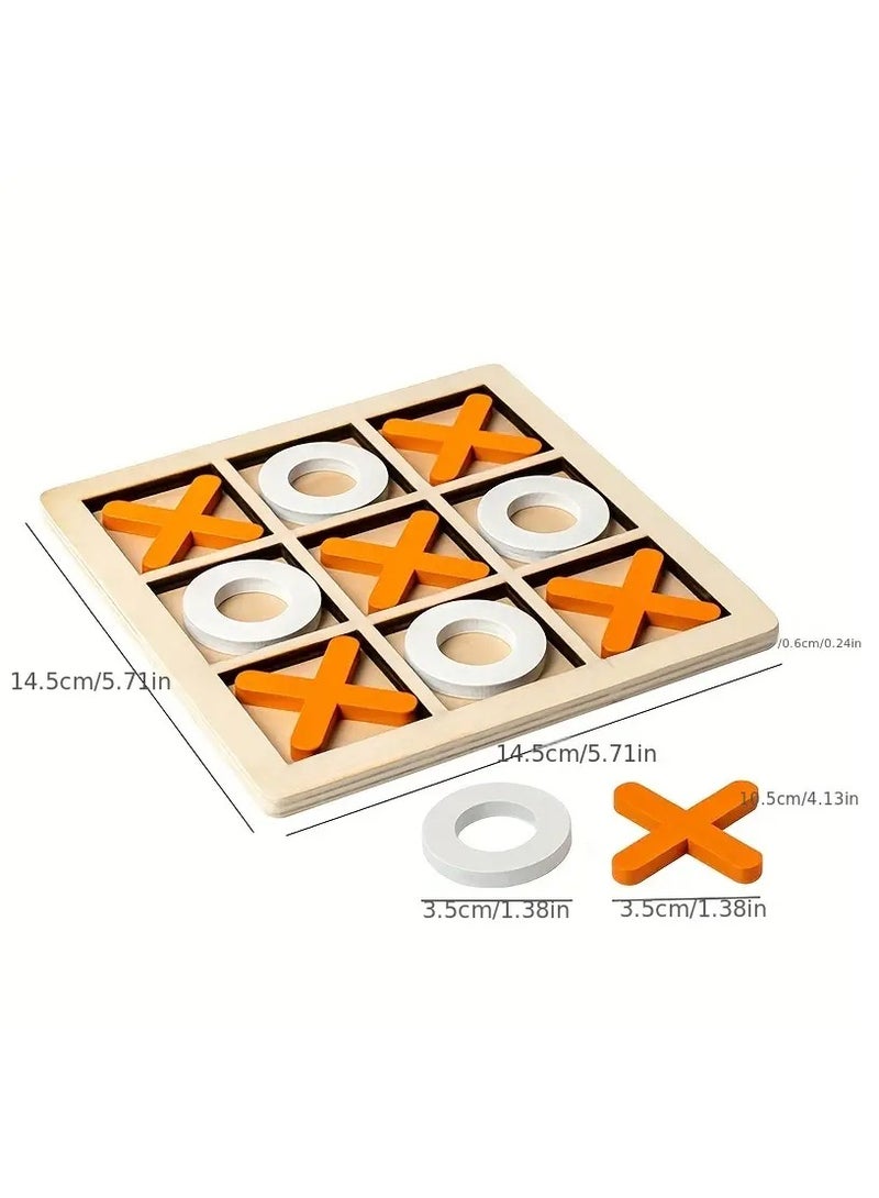 Loquat Board Game Toy Leisure Parent-Child Interaction Game Noughts And Crosses Game Wooden Board Puzzle Game Educational Toy, Wooden XO Well Shaped Chess For Children's Puzzle, Nine Palace Grid Chess, Par - Image 4