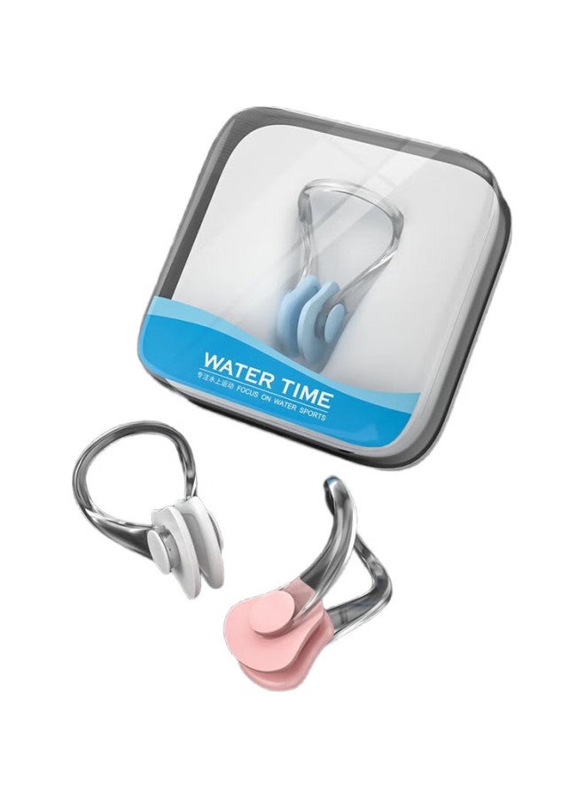 WATERTIME Swimming Nose Clip For Adults, Waterproof Professional Children'S Comfortable Non-Slip Anti-Choking Swimming Gear, Pink - Image 2