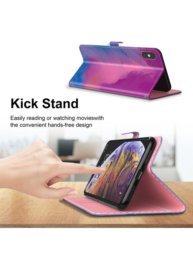 اس-توب جراب هاتف جلدي بنقشة ألوان مائية لهاتف Infinix Hot 20 - Image 5