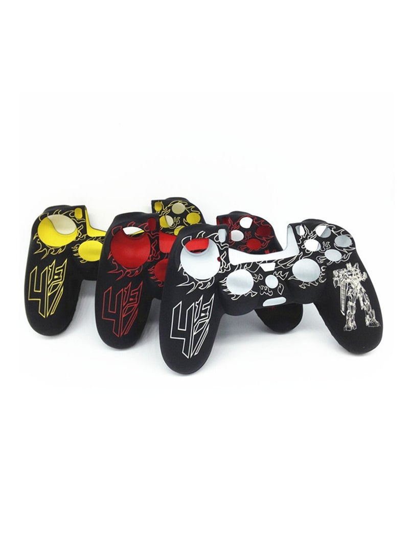 Transformer Silicone Case and Thumbstick Caps for PlayStation 4 Controller (Black White) - Image 3