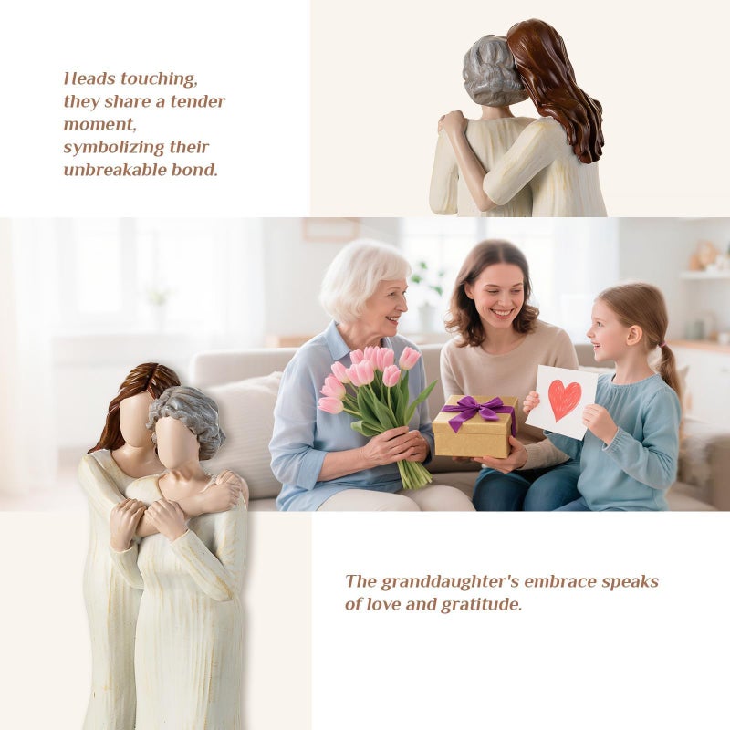 Storieme Grandma Birthday Gifts from Granddaughter: Great Grandmas Gift Ideas for Mothers Day Christmas from Grandkids Grandmother Figurines Statue - Image 4