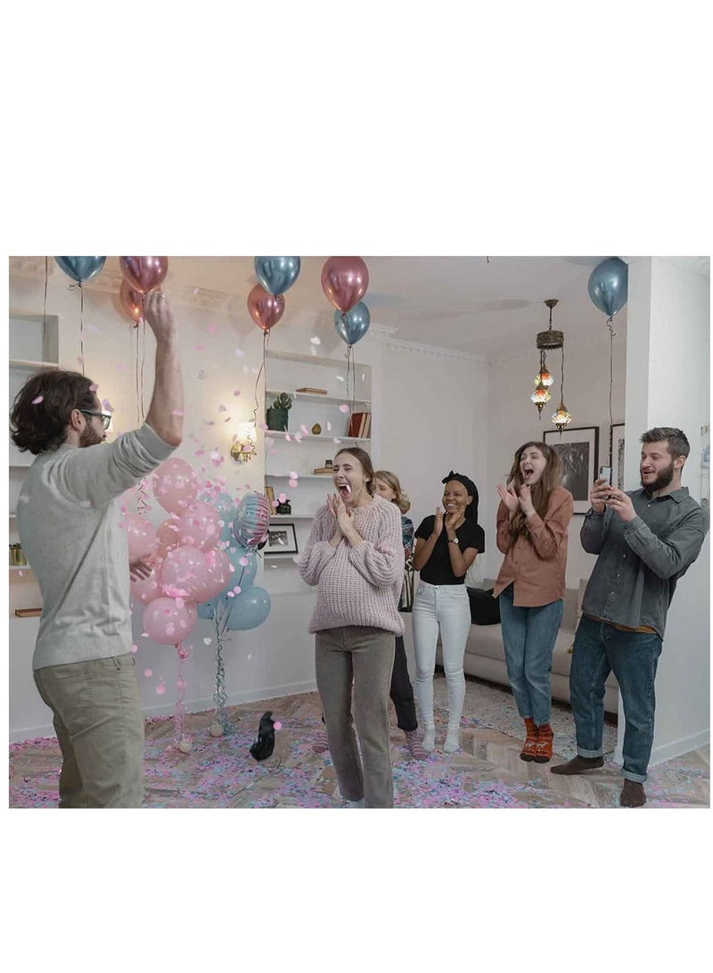 SYOSI Baby Gender Reveal Confetti Balloon - 36 Inch Big Black Balloons x2 with Pink and Blue Heart Shape Packs for Boy or Girl - Shower Party Supplies Decoration Kit - Image 3
