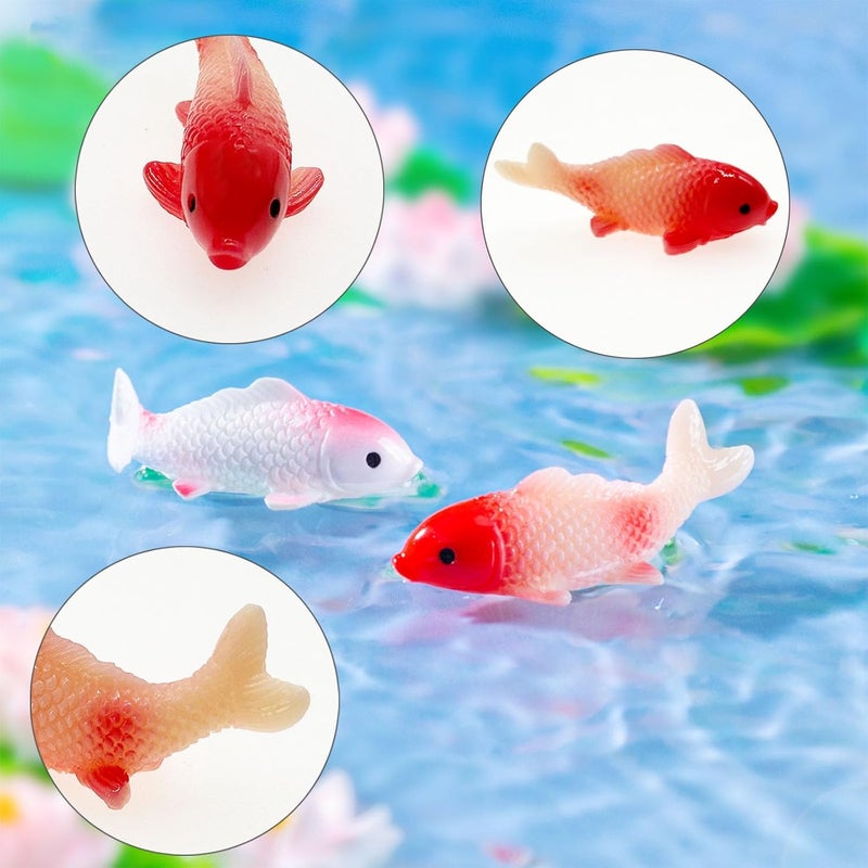 Cayway 20 PCS Miniature Goldfish, Mini Goldfish Decor Resin Goldfish Model Decorative Statues Fairy Garden Animals for Plant Pots Bonsai Craft, Micro Landscaping Decoration - Image 5