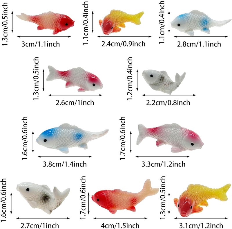 Cayway 20 PCS Miniature Goldfish, Mini Goldfish Decor Resin Goldfish Model Decorative Statues Fairy Garden Animals for Plant Pots Bonsai Craft, Micro Landscaping Decoration - Image 2