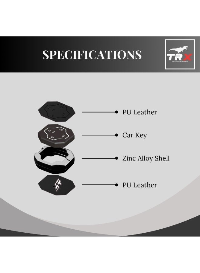 TRX AUTO Key Cover with Leather Keychain for Jetour T2 Key (2021-2025 Models) | Protective Car Key Case | PU Leather Key Cover | Jetour Smart Key Holder | Jetour T2 Accessories - Image 2