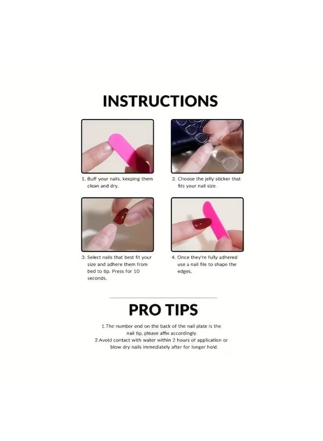 Goolsky 24pcs Medium Oval Stick On Nails, Glossy Fake Nails With Snake Design, French Simple Style Full Cover False Nails - Image 5