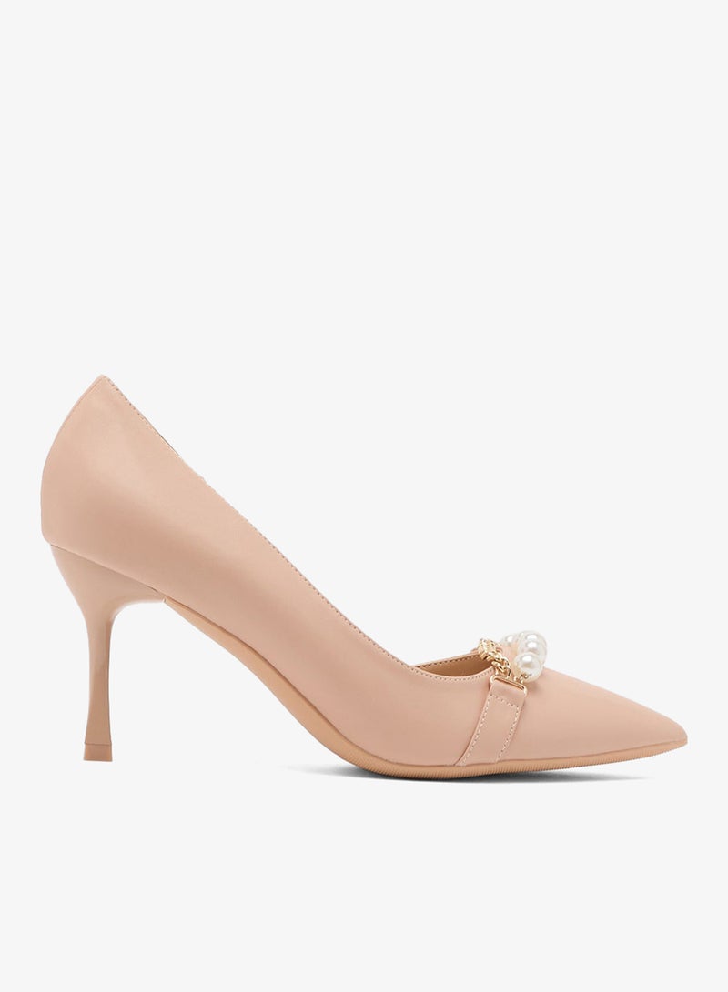 خزانة حذاء بكعب عالٍ مزين باللؤلؤ - Image 1