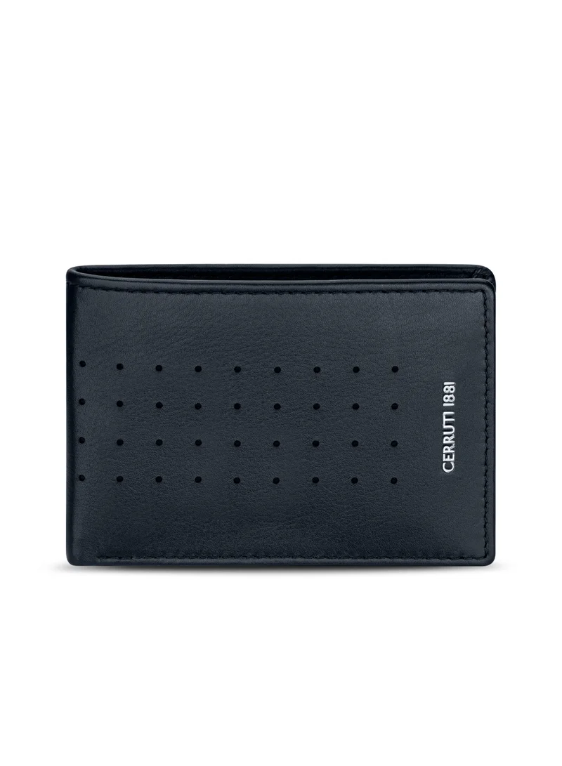 شيروتي 1881 CERRUTI MENS LEATHER WALLET W/PERFORTAION 105X77M, BLUE