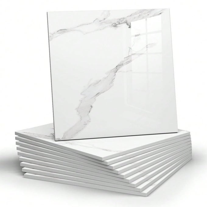 10PCS MARBLE PEEL AND STICK BACKSPLASH WATERPROOF WASHROOM WALL PANELS PEEL AND STICK TILE PVC FOAM WALL PANELS FOR KITCHENBATHROOMLIVING ROOMWHITE AND GREYNOT REAL TILE118 X 118