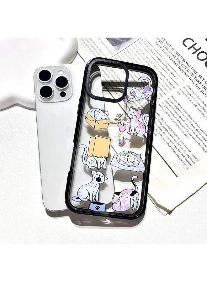 NIBEMINENT Cute Trick Or Treat Cat Protective TPU Case Cover For iPhone 14 Pro Clear - Image 1