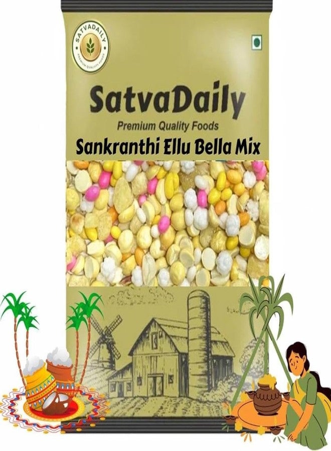 SatvaDaily Ellu Bella Mix 400g + Sakkare Achu 250g + 10 boxes Combo | Yellu Bella Mix for Pongal/Sankranthi Sankranthi Special Mix Pongal Lohri Items Ellu Beerodu Jaggery Sesame Mixed | Makara Sankranthi Pongal Special Nugulu + Sugar Candy Box Shape - Image 3