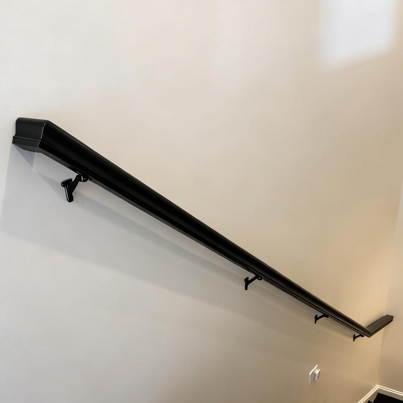 Langdoly Metal Stair Handrail Brackets with Mounting Plate and Screws- Satin Black-Set of10 - Image 4