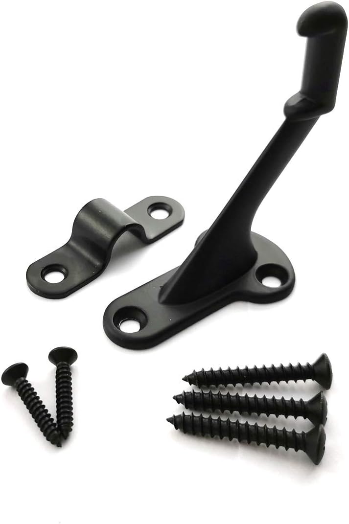 Langdoly Metal Stair Handrail Brackets with Mounting Plate and Screws- Satin Black-Set of10 - Image 3