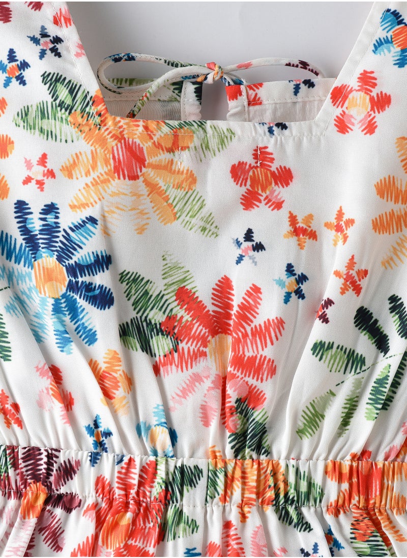 Jelliene Blooming Adventures: Girls' Floral Dress Comfort, Style & Twirls  - Image 3