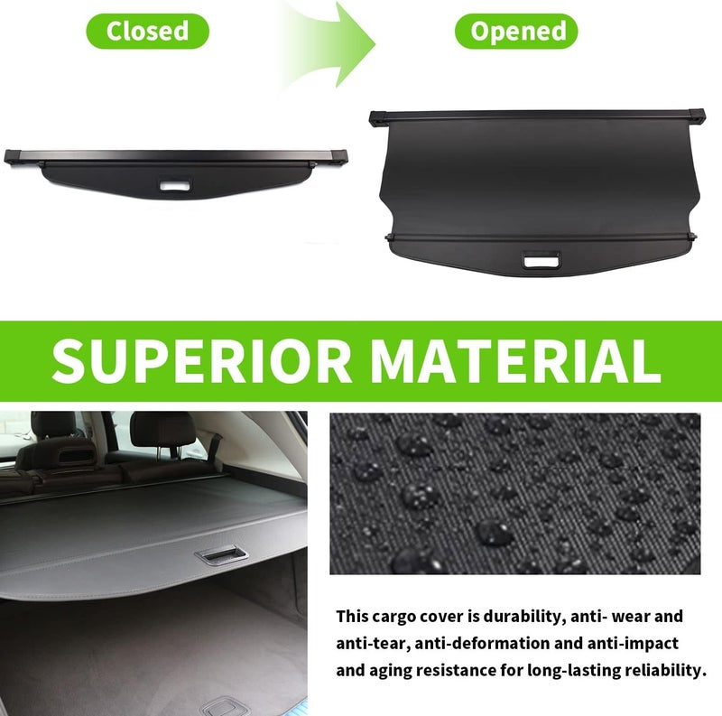 Liizoo Retractable Black Cargo Cover for Chevy Equinox & GMC Terrain (2018-2022) - Image 3