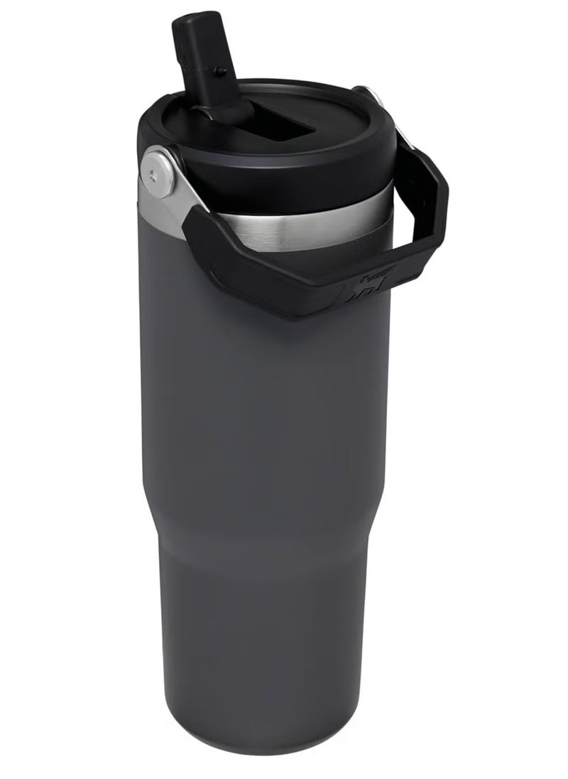 Stanley - IceFlow Flip Straw Water Bottle, 0.88L – Vacuum Insulated Leakproof & BPA-Free – Keeps Water Cold for 12 Hours – Easy-Carry, Dishwasher Safe Stainless Steel Travel Mug (Charcoal) – Perfect for Workouts, Commutes, and Outdoor Adventures - Image 1