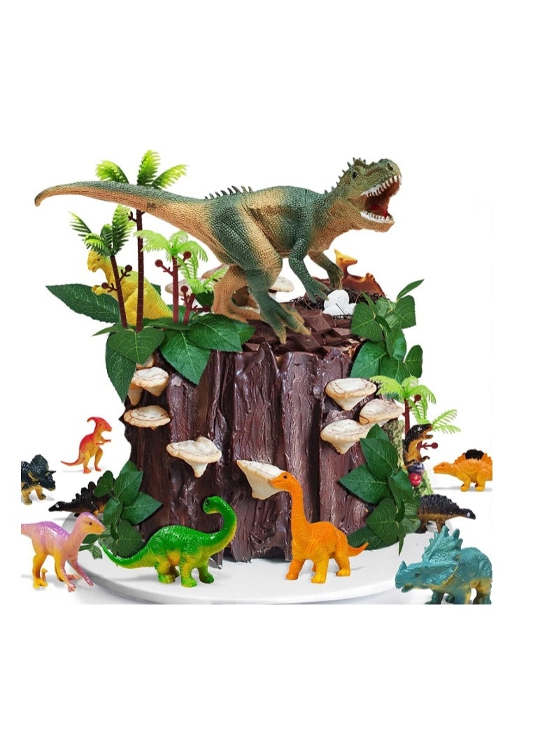 Birthday Cake Decoration Set Of  26 Dinosaur Cake Decorations, Dinosaur Cake Decoration, Dinosaur Cake Topper, Dinosaur Birthday Decoration, Jungle Cake Decoration Boy, Dinosaur Party Cake Decoration for Children - Image 1
