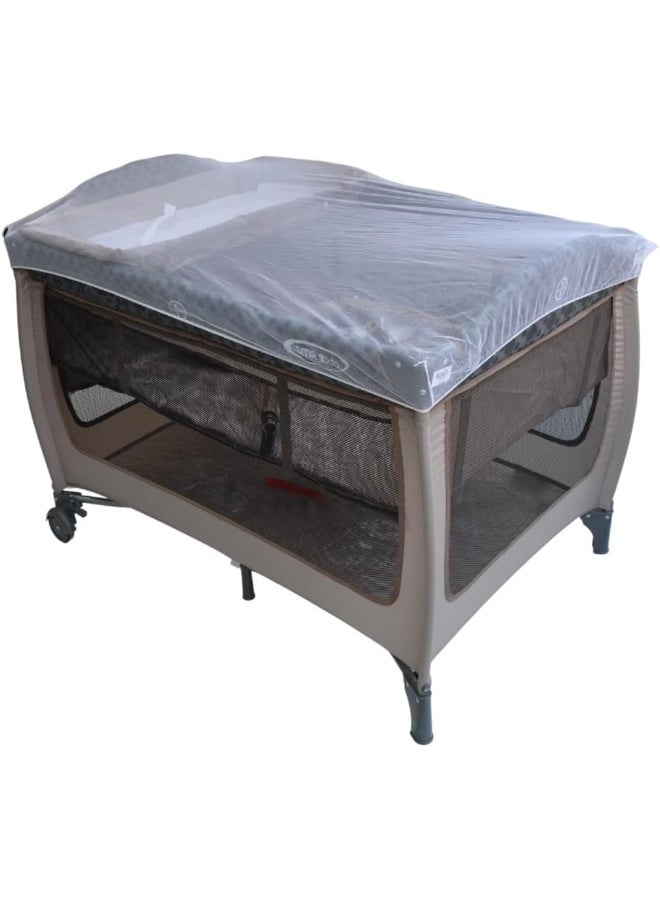 SMR Kids SMR Kids 105 cm by 70 cm 2 Tier Crib - Changing Table - Storage Basket (Brown Dot) - Image 5