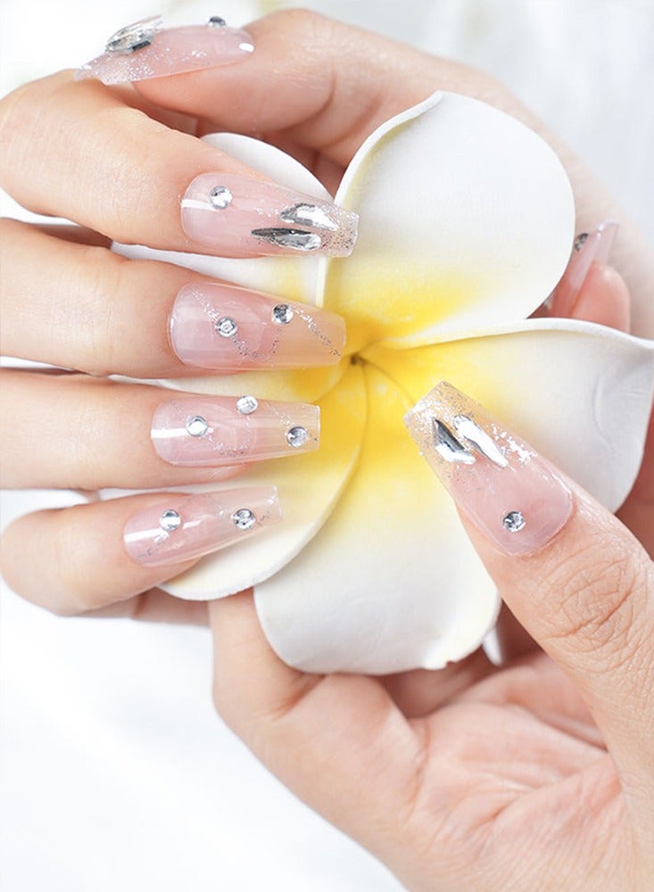 24 قطعة من لاصقات فن الأظافر القابلة للضغط، مع مجموعة أدوات فن الأظافر، والماس الوردي، ولاصقات فن الأظافر متوسطة الطول المربعة، ونماذج متعددة الاستخدامات اليومية، ولاصقات مريحة، وصحة وسلامة - Image 4