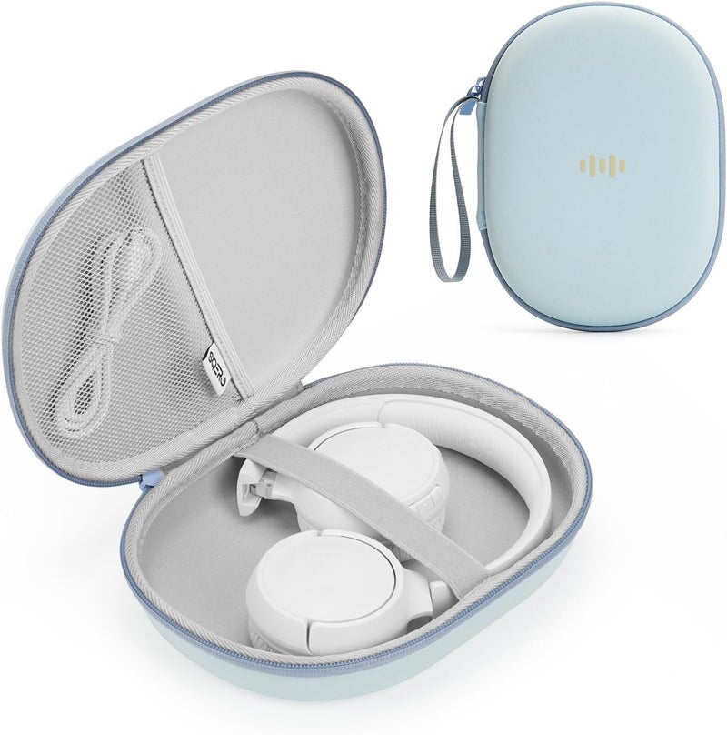 SQERO Headphone Case Hard Shell for JBL Tune 520BT/510BT/500BT/720BT/Bose/Soundcore Anker/BERIBES/KVIDIO/TOZO/JLab, Ultra-Slim Pocket Over-Ear Headset Universal Portable Travel Organizer Bag (Light Blue) - Image 1