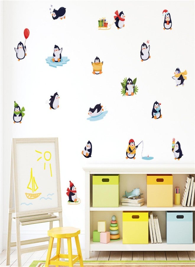 Saomour Cartoon Cute Penguin Wall Decals Ins Style Room, Living Room, Bedroom Decoration Stickers Pegatinas para Pared - Image 1