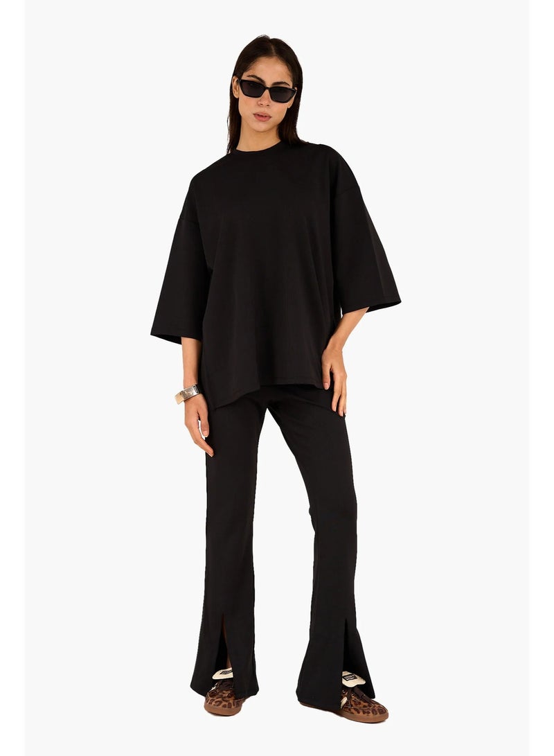 بنطلون رياضي واسع مضلع - Image 2