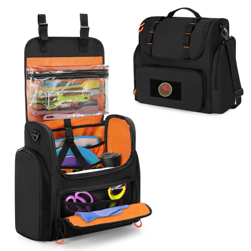 HODRANT Tactical Camp Kitchen Organizer, Large Camping Utensil Storage Bag with Paper Towel Holder & Multi Pockets, Hanging Cookware Caddy for Outdoor BBQ Cooking Essentials, Bag Only - Image 1