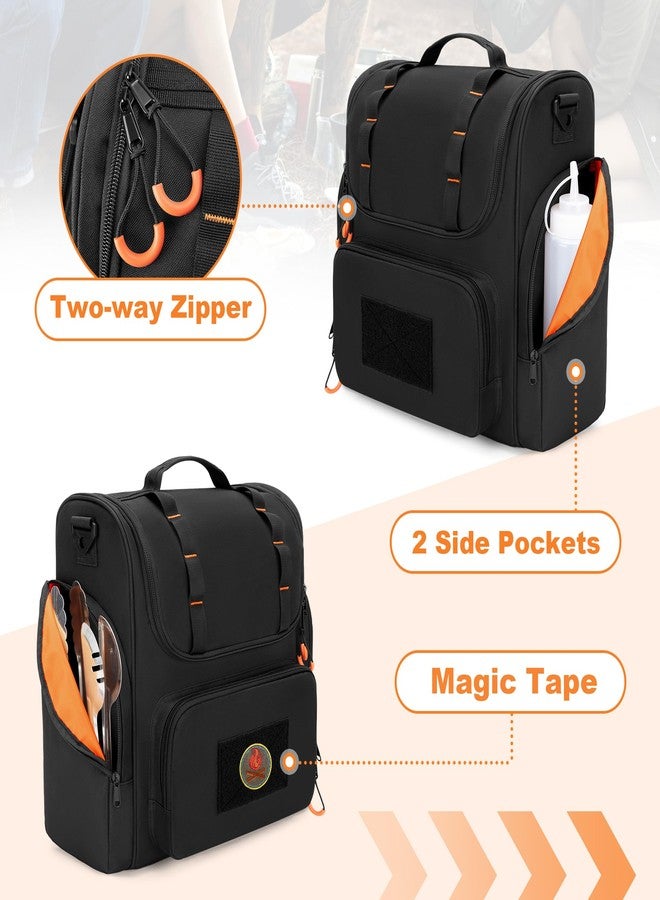 HODRANT Tactical Camp Kitchen Organizer, Large Camping Utensil Storage Bag with Paper Towel Holder & Multi Pockets, Hanging Cookware Caddy for Outdoor BBQ Cooking Essentials, Bag Only - Image 4