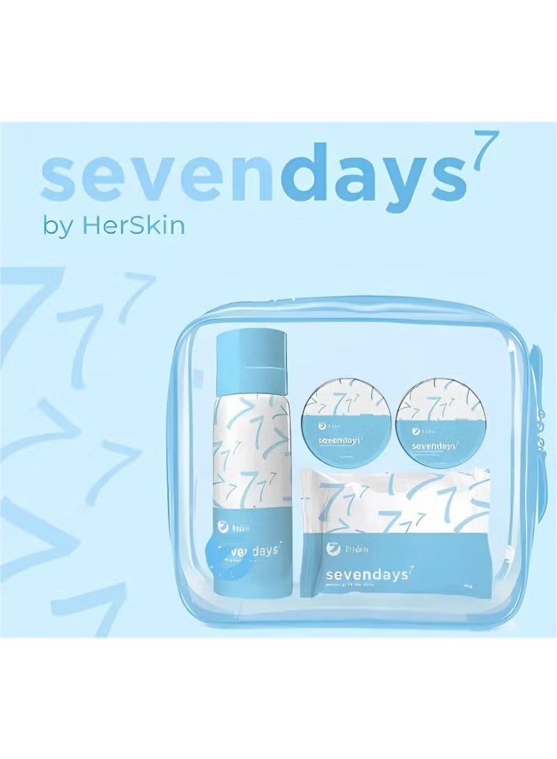 Her Skin Sevendays7 Complete Facial Skin Care Set, Power Exfoliating Beauty Kit with Facial Soap, Toner, Night Cream and Sunscreen, Gentle Cleansing, Moisturizing and Daily Skin Care Essentials for Women - Image 4
