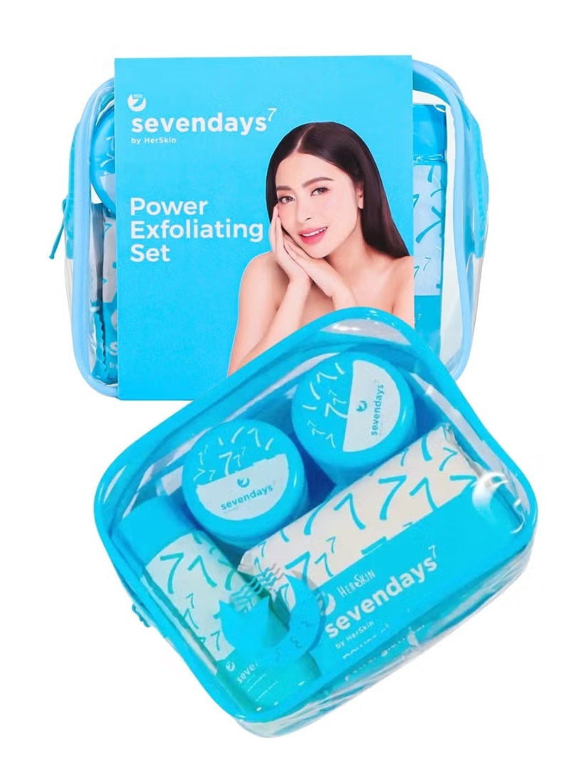 Her Skin Sevendays7 Complete Facial Skin Care Set, Power Exfoliating Beauty Kit with Facial Soap, Toner, Night Cream and Sunscreen, Gentle Cleansing, Moisturizing and Daily Skin Care Essentials for Women - Image 2