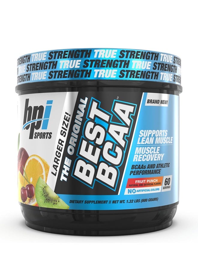 BPI Sports Best BCAA - Muscle Recovery - Muscle Protein Synthesis - Lean Muscle - Improved Performance – Hydration – Fruit Punch - 60 Servings - Image 1
