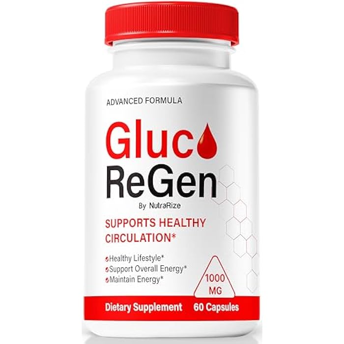 NutraRize GlucoRegen Pills, Official Gluco Regen Formula, All-Natural Blend to Support Stable Levels & Overall Health, Premium GlucoRegen Pastillas Review (60 Capsules) - Image 1