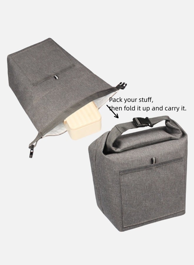 Browning PEVA Liner Insulated Bag Portable Oxford Cloth Insulated Lunch Bag - Grey  - Image 4